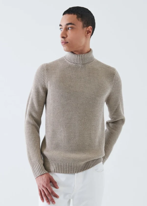 PATRICK ASSARAF Merino Ribbed Knit Turtleneck | Men Knitwear