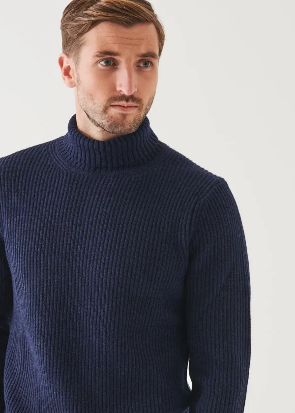 PATRICK ASSARAF Merino Ribbed Knit Turtleneck | Men Knitwear