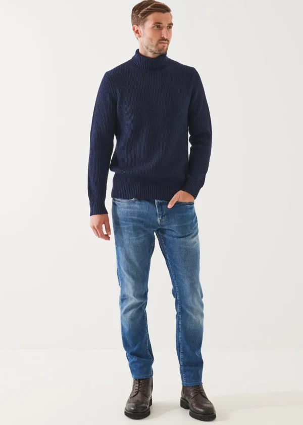 PATRICK ASSARAF Merino Ribbed Knit Turtleneck | Men Knitwear