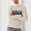 PATRICK ASSARAF Merino Striped Cable Knit Turtleneck | Men Knitwear