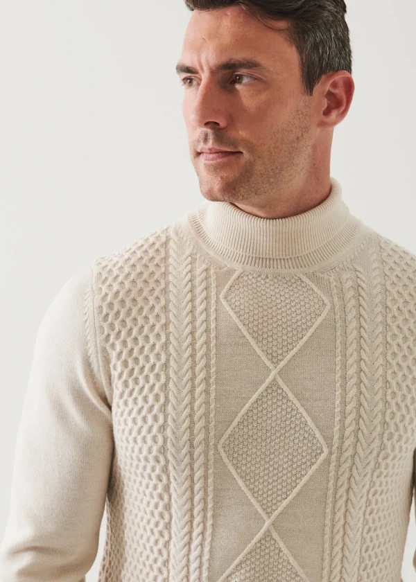 PATRICK ASSARAF Merino Textured Knit Sweater | Men Knitwear