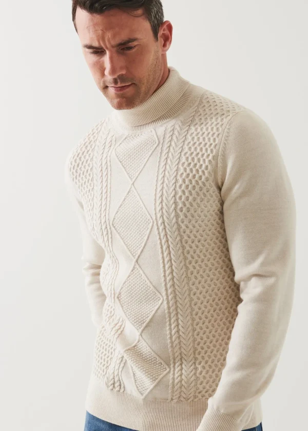 PATRICK ASSARAF Merino Textured Knit Sweater | Men Knitwear