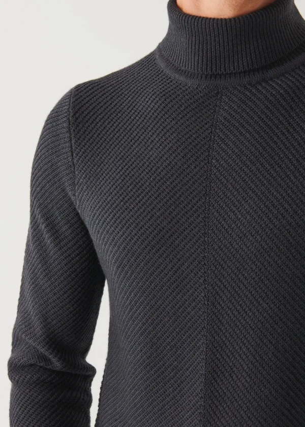 PATRICK ASSARAF Merino Textured Knit Turtleneck | Men Knitwear