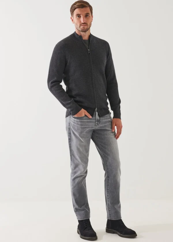 PATRICK ASSARAF Merino Waffle Full Zip Cardigan | Men Knitwear