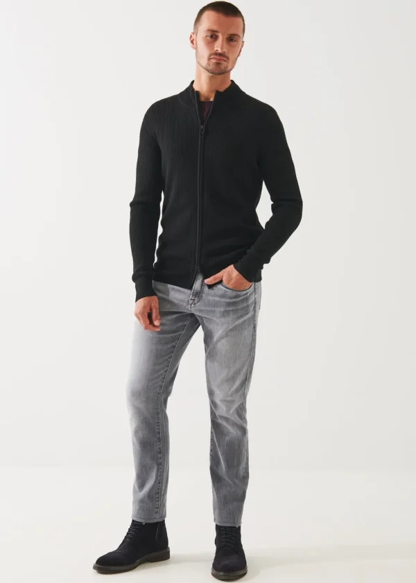 PATRICK ASSARAF Merino Waffle Full Zip Cardigan | Men Knitwear