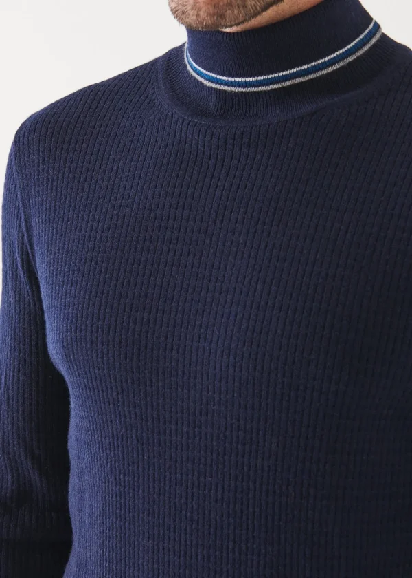 PATRICK ASSARAF Merino Waffle Knit Turtleneck | Men Knitwear