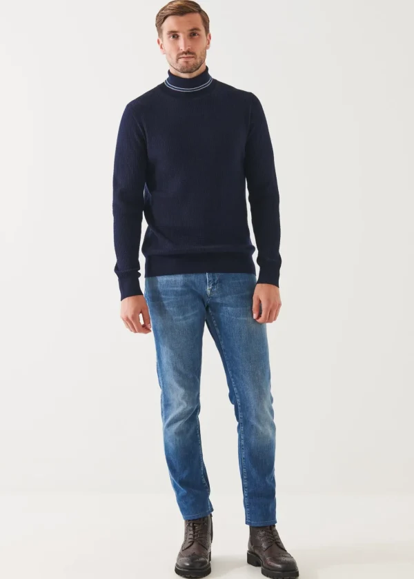 PATRICK ASSARAF Merino Waffle Knit Turtleneck | Men Knitwear