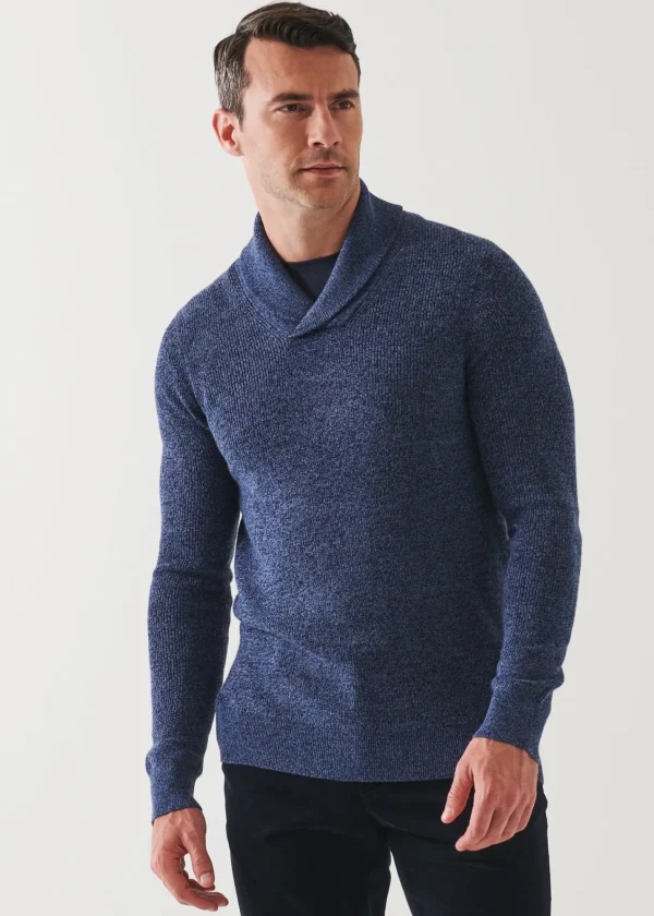 PATRICK ASSARAF Merino Wool Shawl Collar Sweater | Men Knitwear