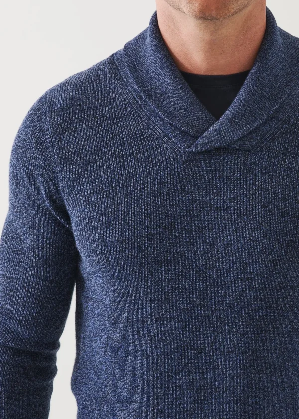 PATRICK ASSARAF Merino Wool Shawl Collar Sweater | Men Knitwear