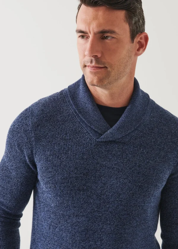 PATRICK ASSARAF Merino Wool Shawl Collar Sweater | Men Knitwear