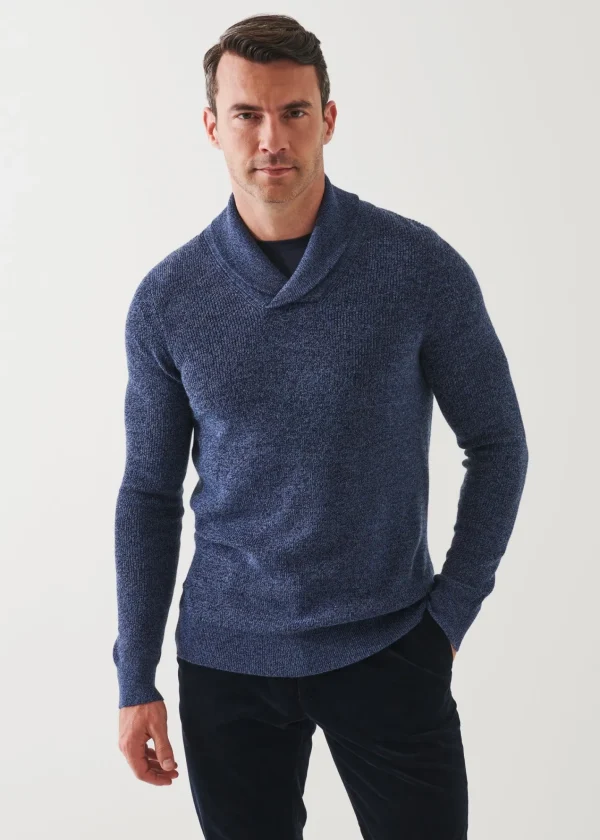 PATRICK ASSARAF Merino Wool Shawl Collar Sweater | Men Knitwear