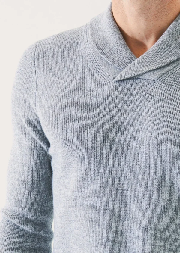 PATRICK ASSARAF Merino Wool Shawl Collar Sweater | Men Knitwear