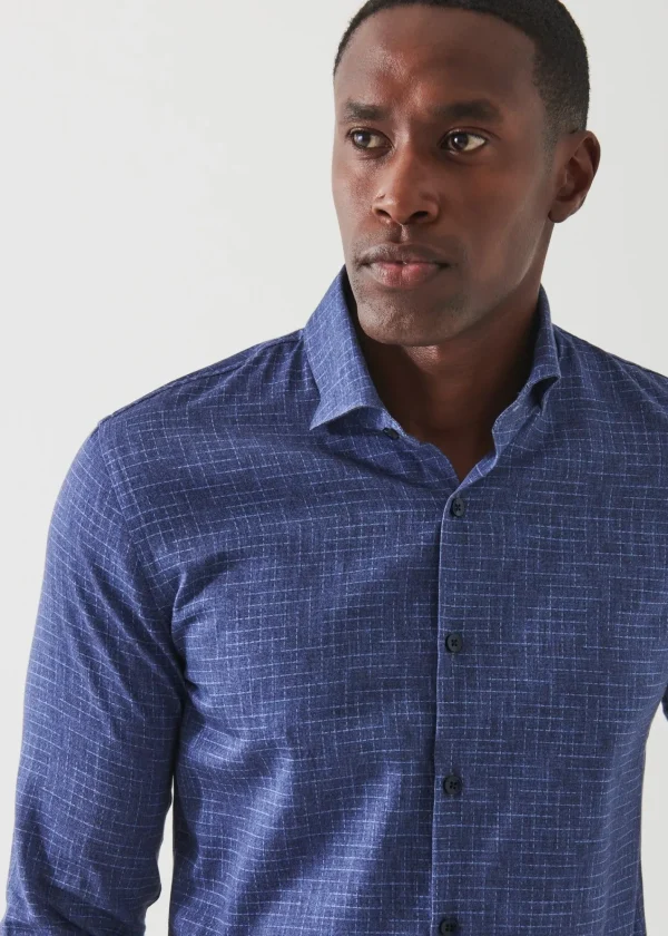 PATRICK ASSARAF Mirco-Check Cotton Shirt | Men Shirts