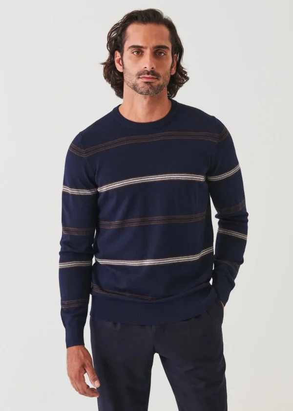 PATRICK ASSARAF Multi-Stripe Crewneck | Men Knitwear