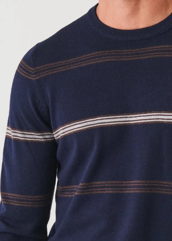 PATRICK ASSARAF Multi-Stripe Crewneck | Men Knitwear