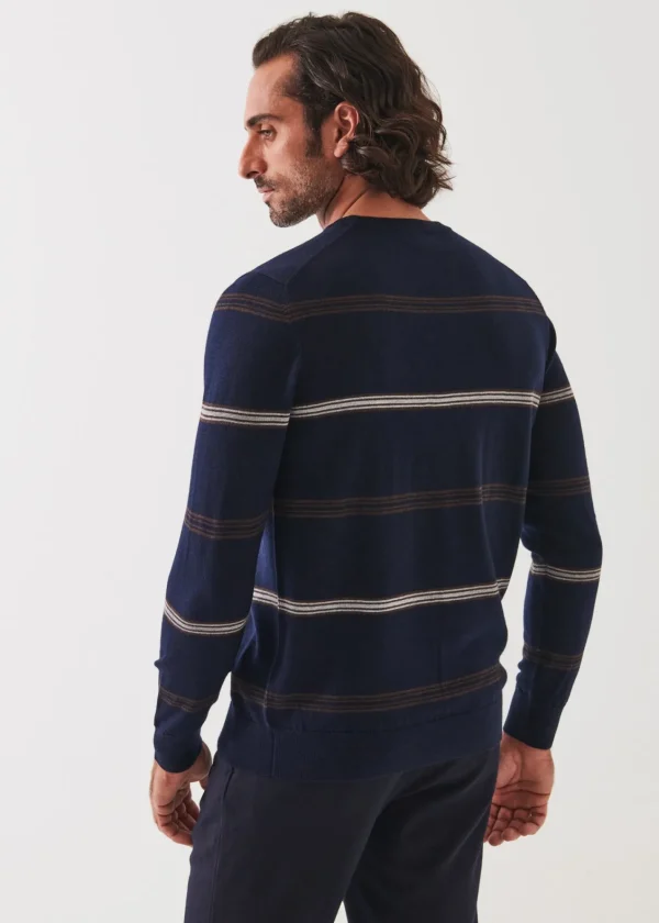 PATRICK ASSARAF Multi-Stripe Crewneck | Men Knitwear