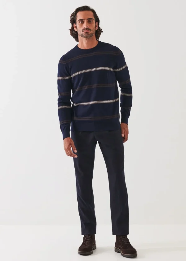 PATRICK ASSARAF Multi-Stripe Crewneck | Men Knitwear