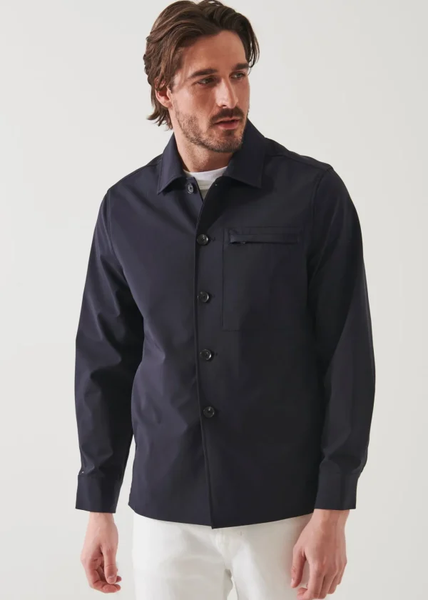 PATRICK ASSARAF Nucleo Nylon Stretch Shirt Jacket | Men Shirt Jackets