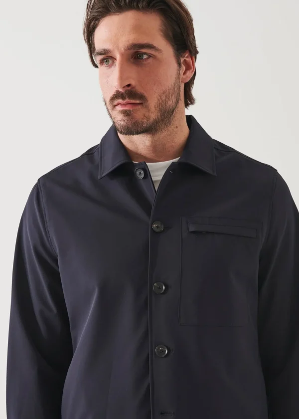 PATRICK ASSARAF Nucleo Nylon Stretch Shirt Jacket | Men Shirt Jackets