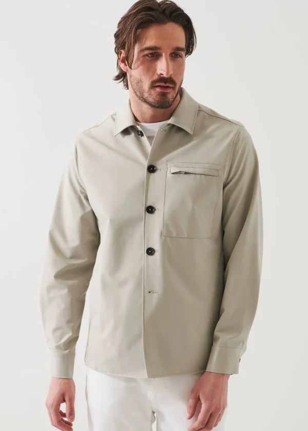 PATRICK ASSARAF Nucleo Nylon Stretch Shirt Jacket | Men Shirt Jackets