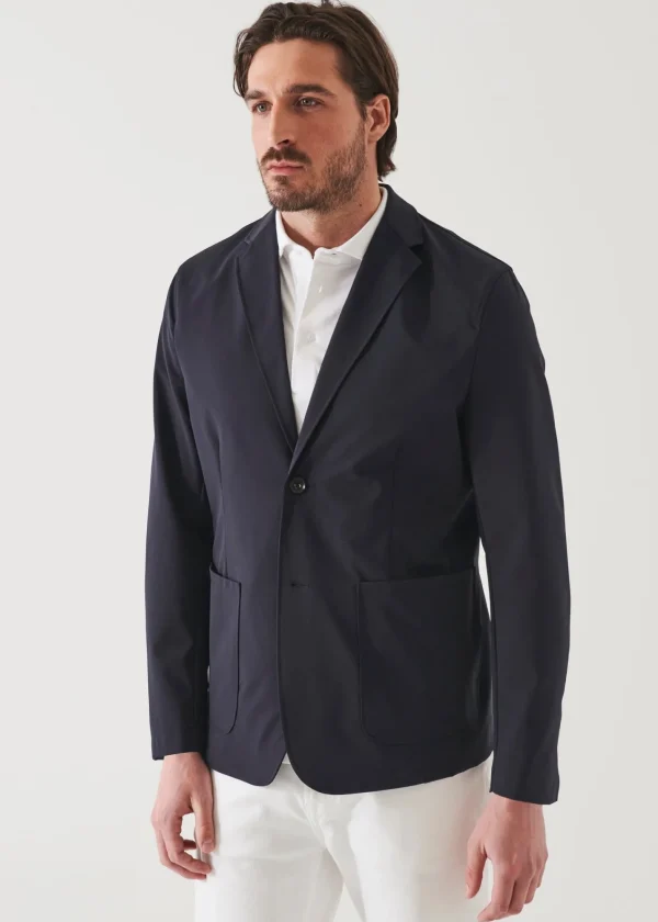 PATRICK ASSARAF Nucleo Nylon Stretch Two-Button Blazer | Men Blazers