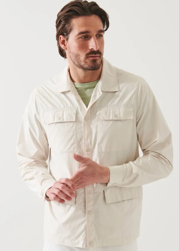 PATRICK ASSARAF Nylon Flap Pocket Shirt Jacket | Men Outerwear