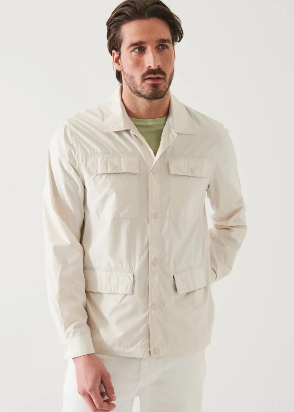 PATRICK ASSARAF Nylon Flap Pocket Shirt Jacket | Men Outerwear