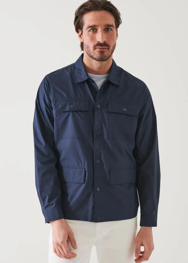 PATRICK ASSARAF Nylon Flap Pocket Shirt Jacket | Men Outerwear