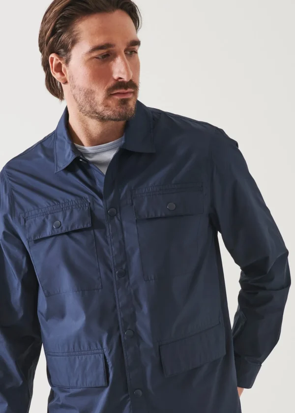 PATRICK ASSARAF Nylon Flap Pocket Shirt Jacket | Men Outerwear