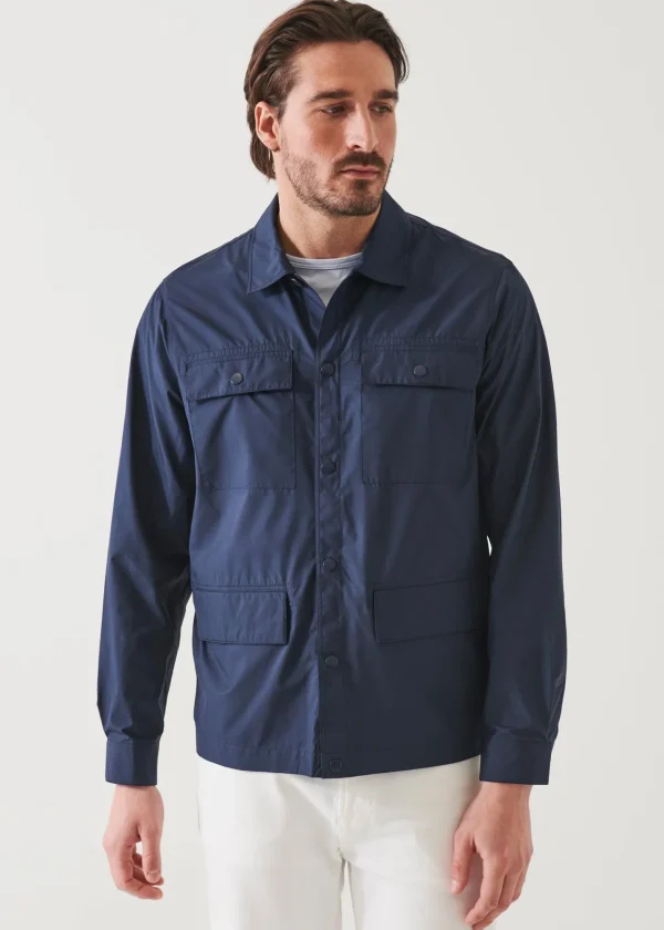 PATRICK ASSARAF Nylon Flap Pocket Shirt Jacket | Men Outerwear