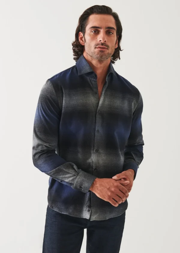 PATRICK ASSARAF Ombre Plaid Shirt | Men Shirts