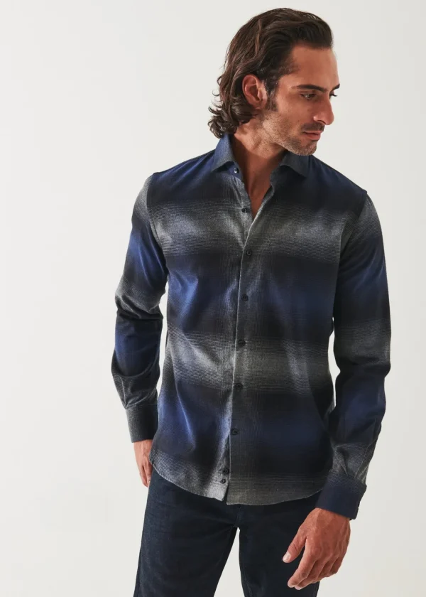 PATRICK ASSARAF Ombre Plaid Shirt | Men Shirts