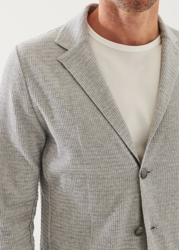 PATRICK ASSARAF Organic Cotton Textured Knit Blazer | Men Blazers