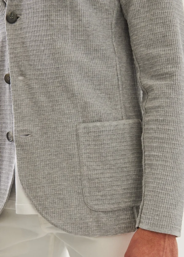 PATRICK ASSARAF Organic Cotton Textured Knit Blazer | Men Blazers