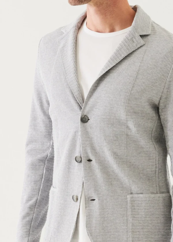 PATRICK ASSARAF Organic Cotton Textured Knit Blazer | Men Blazers