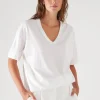 PATRICK ASSARAF Organic Pima Cotton Oversized V-Neck | Women T-Shirts