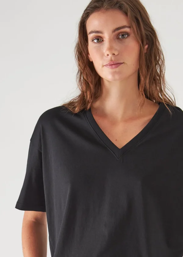 PATRICK ASSARAF Organic Pima Cotton Oversized V-Neck | Women T-Shirts