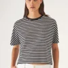 PATRICK ASSARAF Organic Pima Cotton Stripe Dolman T-Shirt | Women T-Shirts