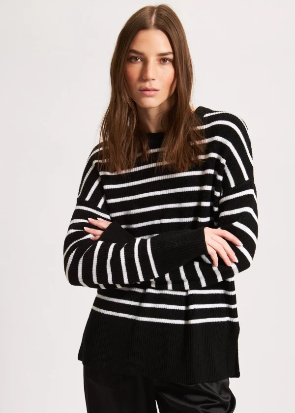 PATRICK ASSARAF Oversized Striped Crewneck | Women Knitwear