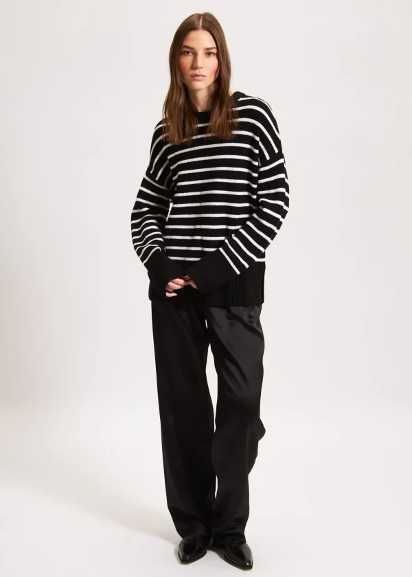 PATRICK ASSARAF Oversized Striped Crewneck | Women Knitwear