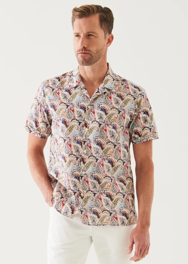 PATRICK ASSARAF Paisley Camp Collar Shirt | Men Shirts