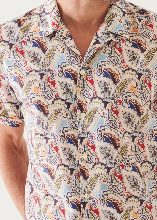 PATRICK ASSARAF Paisley Camp Collar Shirt | Men Shirts