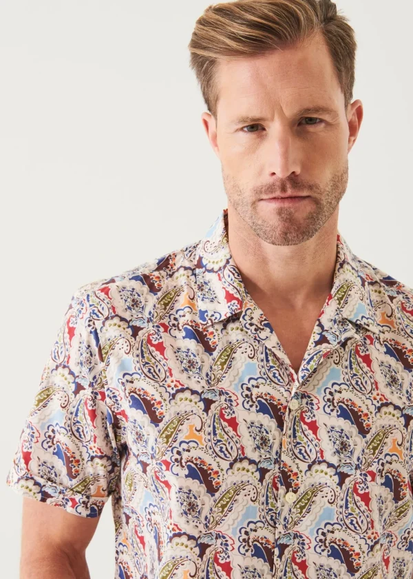 PATRICK ASSARAF Paisley Camp Collar Shirt | Men Shirts