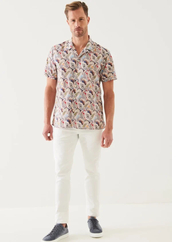 PATRICK ASSARAF Paisley Camp Collar Shirt | Men Shirts