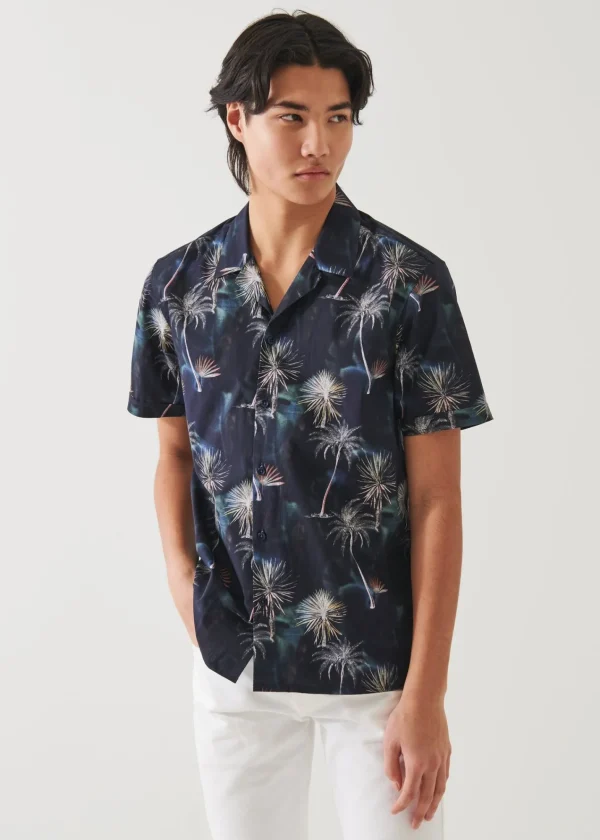 PATRICK ASSARAF Palm Tree Print Cotton Shirt | Men Shirts