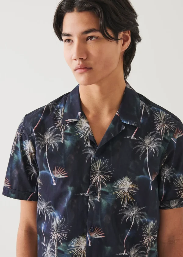 PATRICK ASSARAF Palm Tree Print Cotton Shirt | Men Shirts