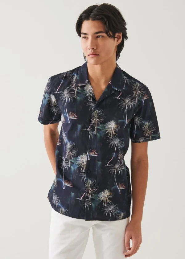 PATRICK ASSARAF Palm Tree Print Cotton Shirt | Men Shirts