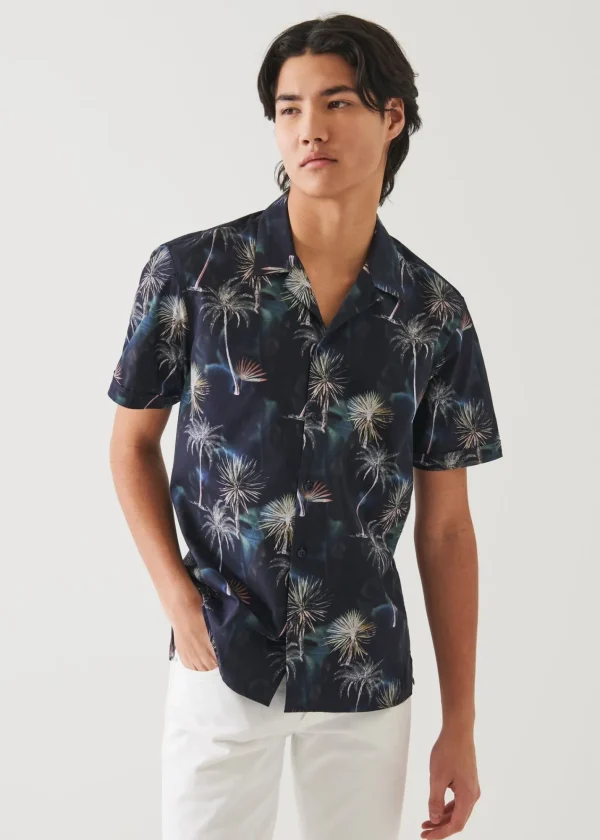 PATRICK ASSARAF Palm Tree Print Cotton Shirt | Men Shirts