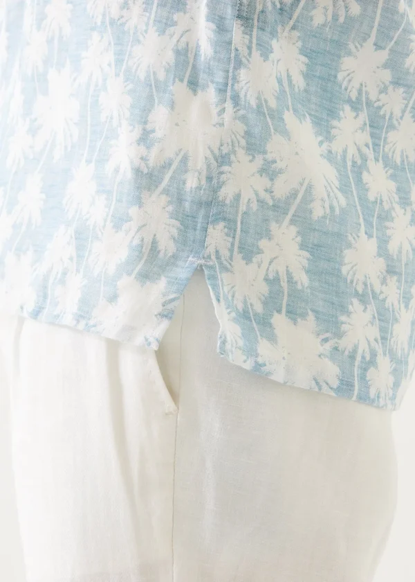 PATRICK ASSARAF Palm Tree Print Linen Shirt | Men Shirts