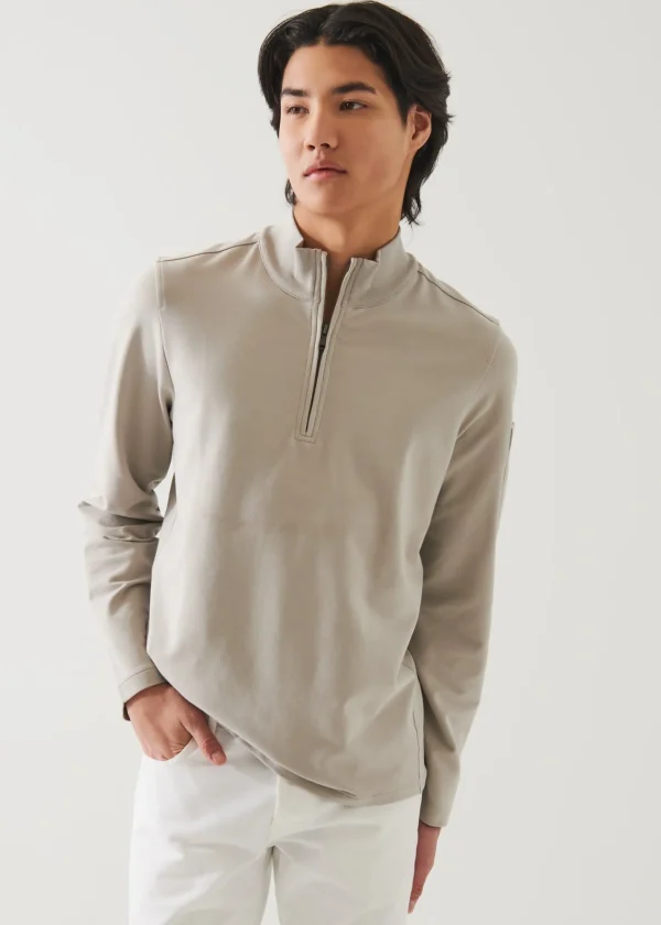 PATRICK ASSARAF Pima Cotton French Terry Quarter Zip | Men Sweatshirts & Hoodies